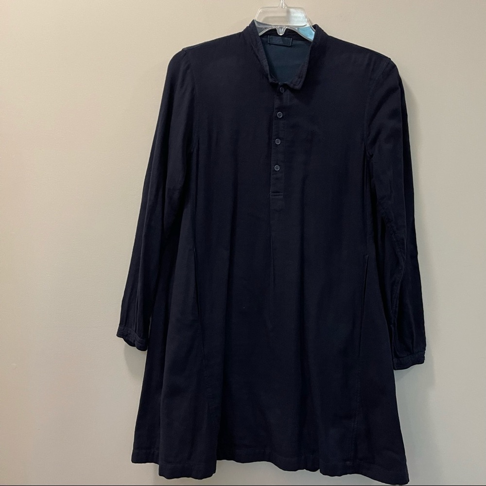 CP SHADES Jasmine Rayon Blend Navy Blue Tunic With Pockets Size Small